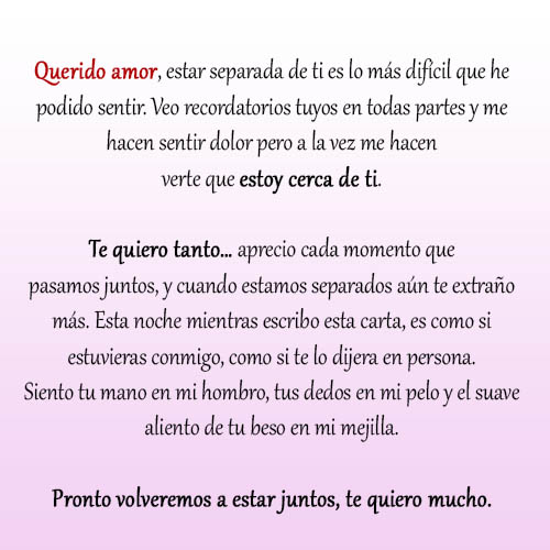 Carta Para Mi Novio Que Esta Lejos