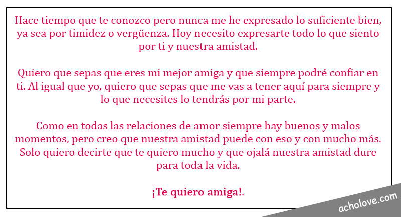 Carta Para Tu Mejor Amiga